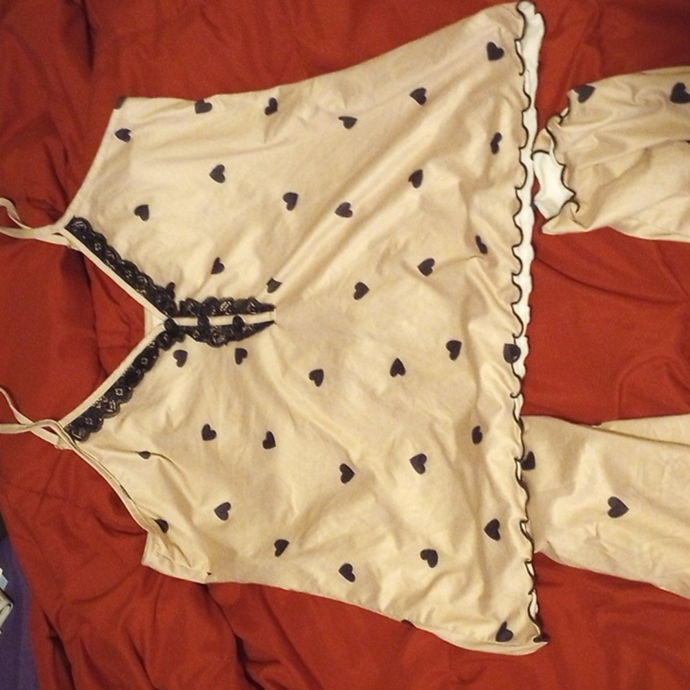 Women's pant and crop top pajama set